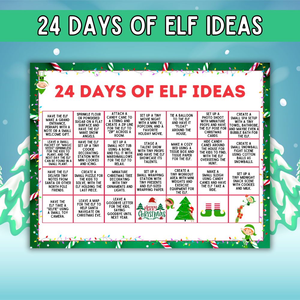 24 Days of Elf Ideas — Printable Elf on the Shelf Activity Pack