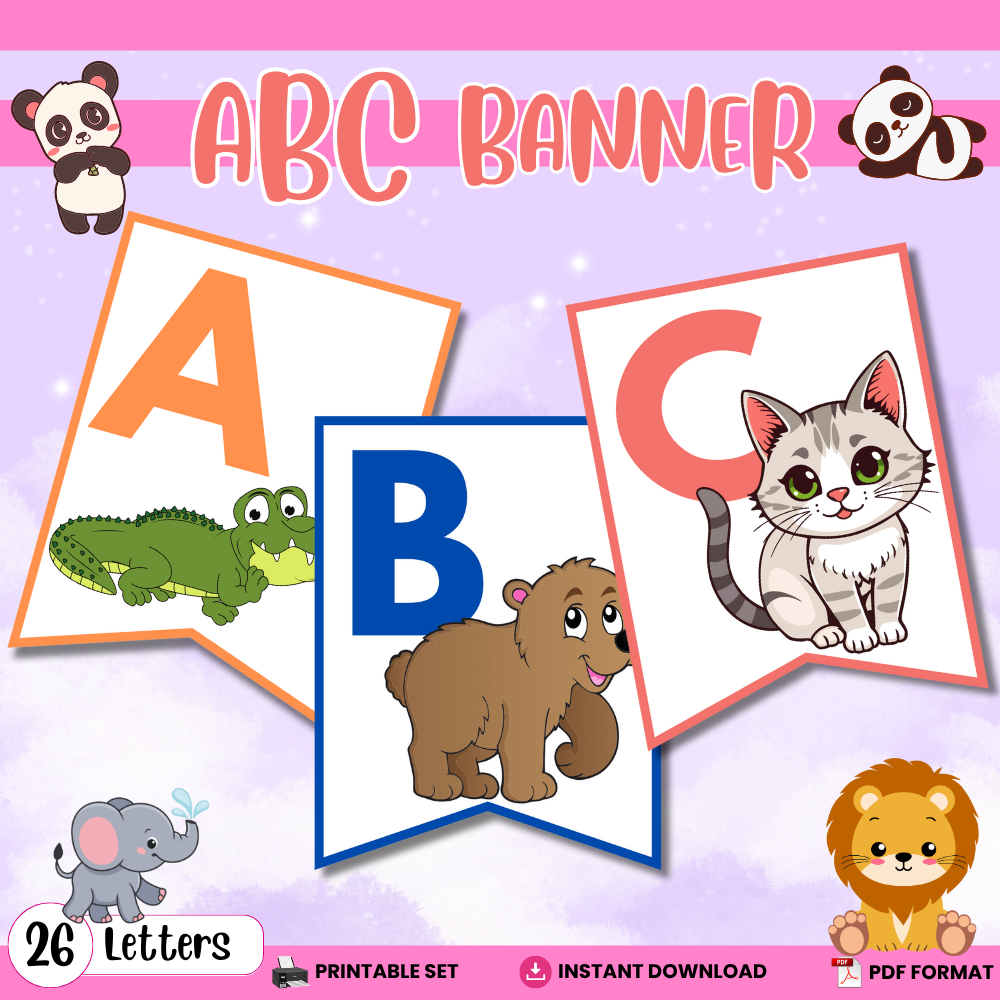 ABC Alphabet Banner — Printable Classroom & Party Decoration