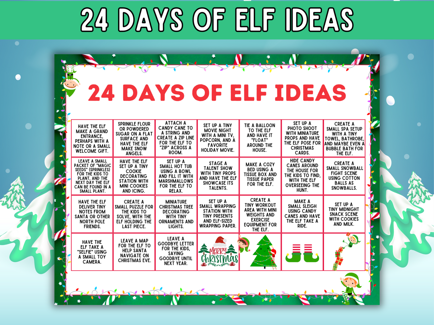 24 Days of Elf Ideas — Printable Elf on the Shelf Activity Pack