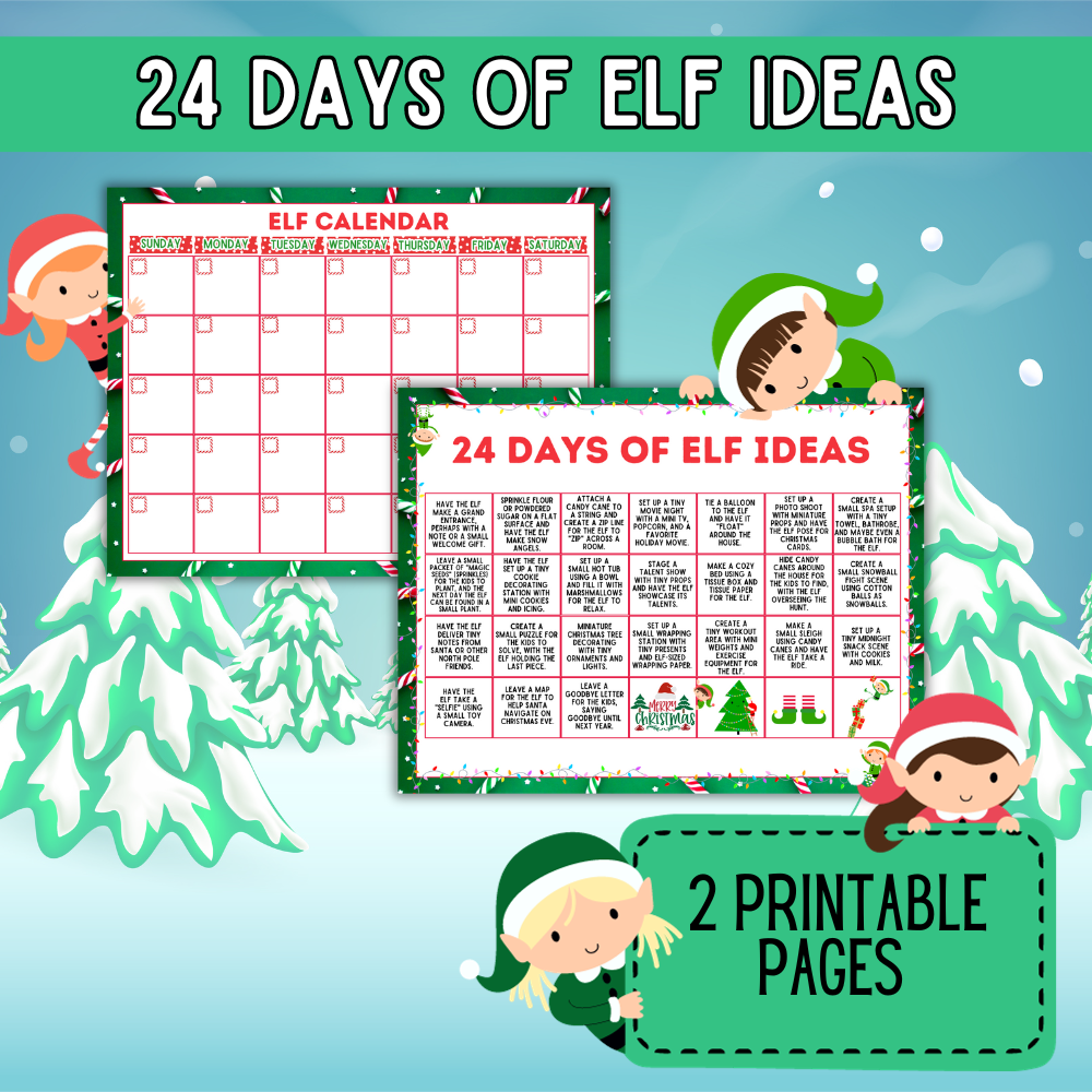 24 Days of Elf Ideas — Printable Elf on the Shelf Activity Pack
