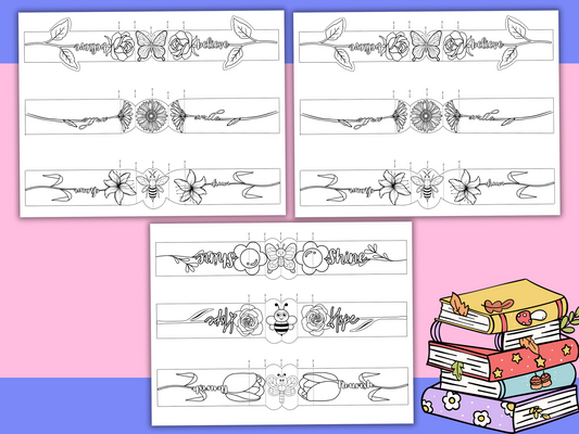 3D Bookmarks Printable for Kids — 9 Designs to Color & Fold
