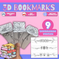 3D Bookmarks Printable for Kids — 9 Designs to Color & Fold