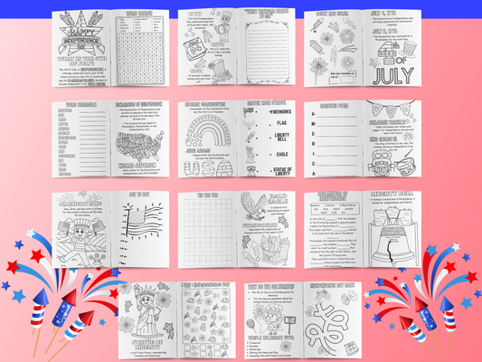 4th of July Fact Activity Booklet — Printable Kids Activities