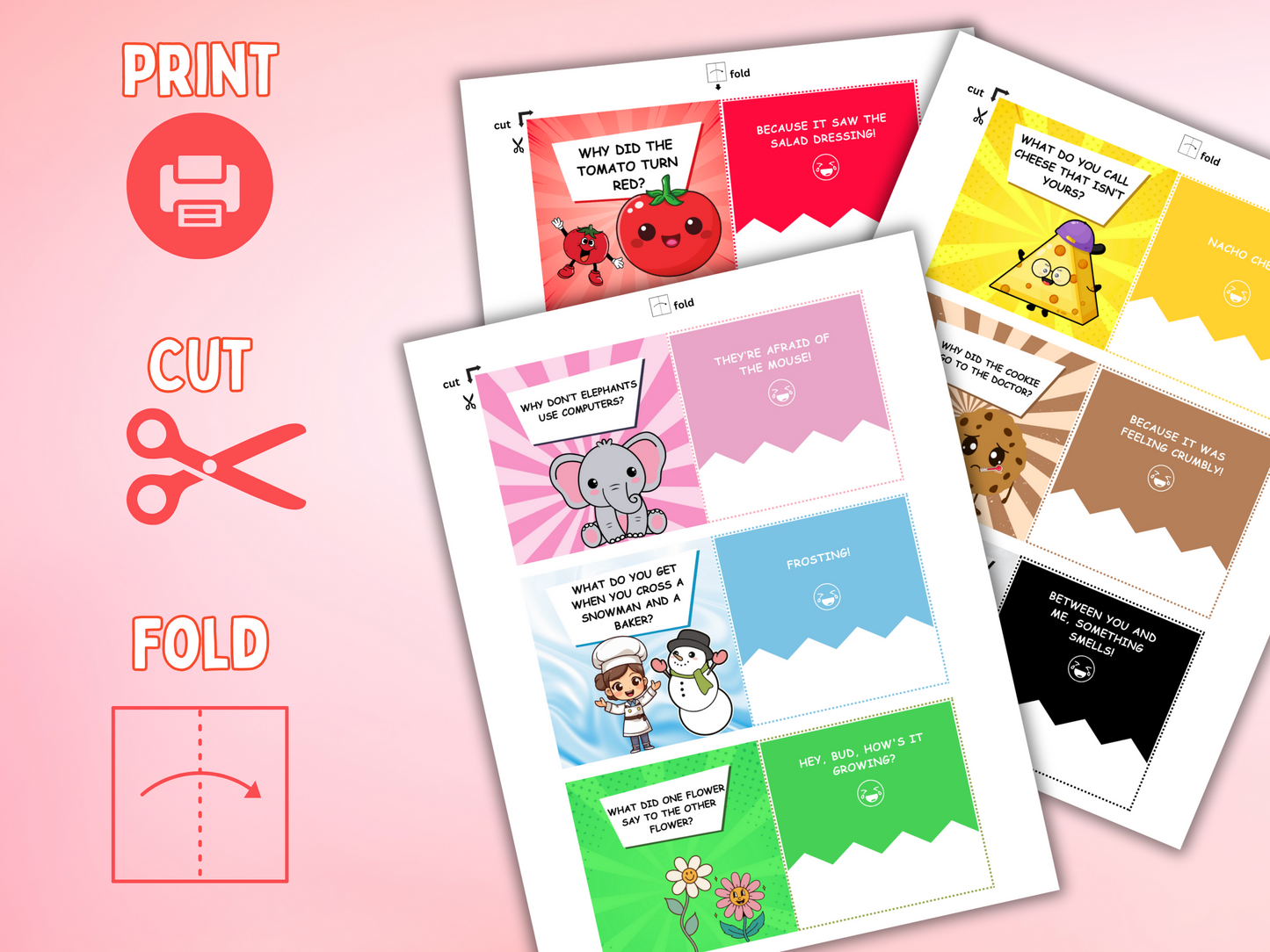 50 Kid Joke Cards — Printable Lunchbox Jokes & Riddles