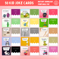 50 Kid Joke Cards — Printable Lunchbox Jokes & Riddles