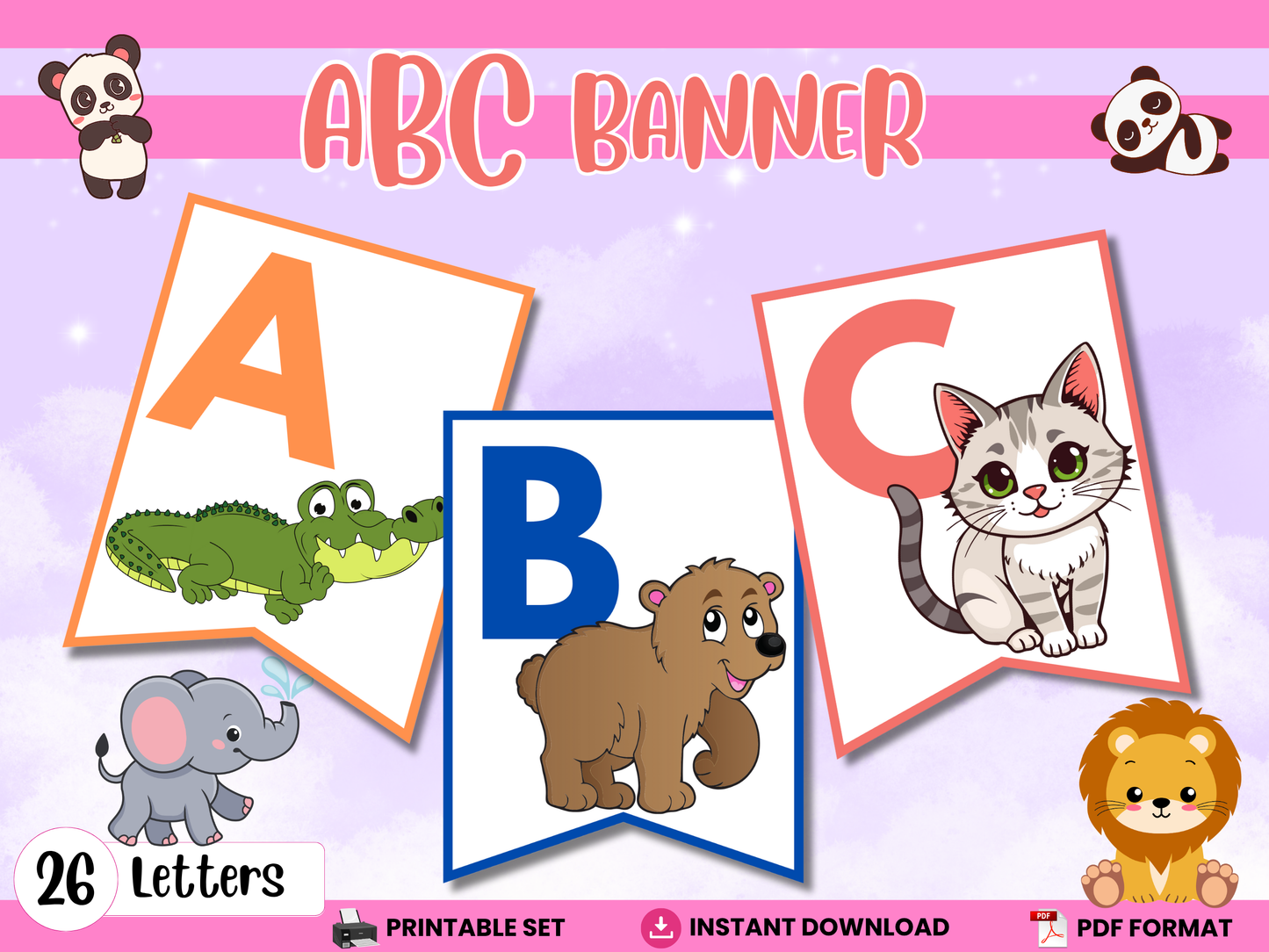 ABC Alphabet Banner — Printable Classroom & Party Decoration