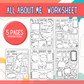 All About Me Worksheets — Printable Back-to-School Activity
