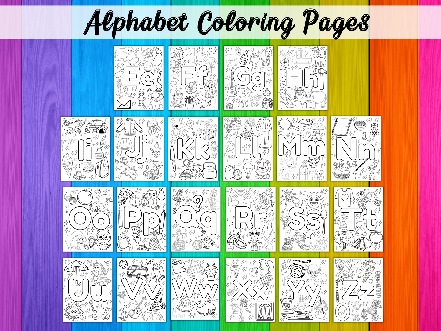 Alphabet Coloring Pages — A to Z Printable Letters for Kids