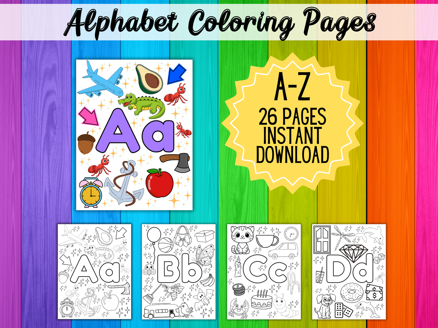 Alphabet Coloring Pages — A to Z Printable Letters for Kids