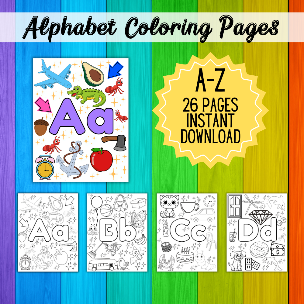 Alphabet Coloring Pages — A to Z Printable Letters for Kids