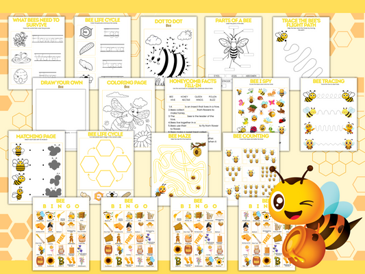 Bee Activity Bundle β Printable Bee-Themed Worksheets & Crafts for Kids